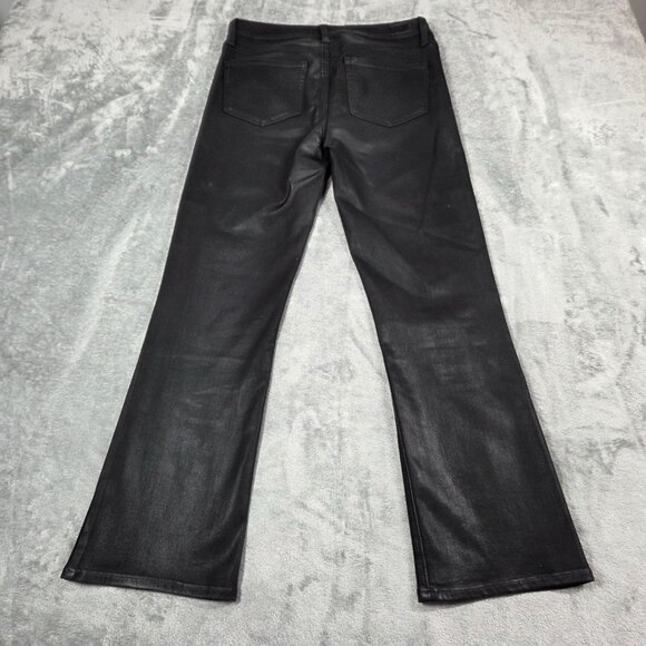 Paige Jeans Womens 28 Claudine Black Fog Luxe Coating Transend Denim Ankle Flare - Picture 3 of 9